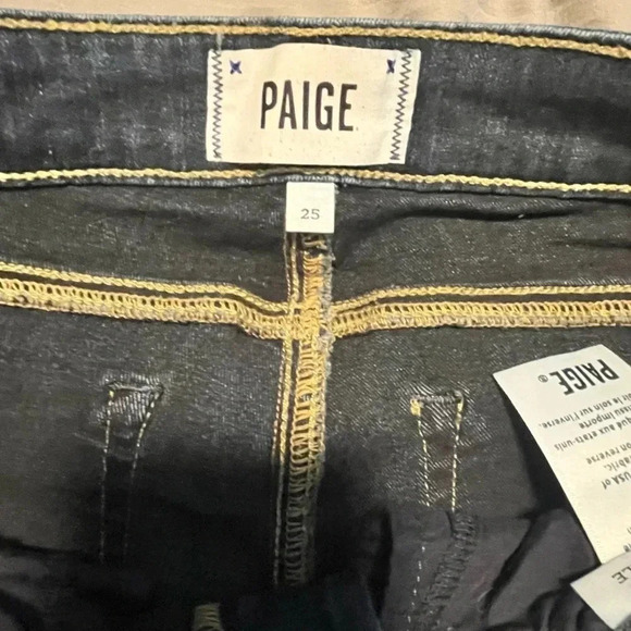 Paige Verdugo Ankle Cropped Jeans Women's Size 25 Blue Low Rise - Picture 6 of 7